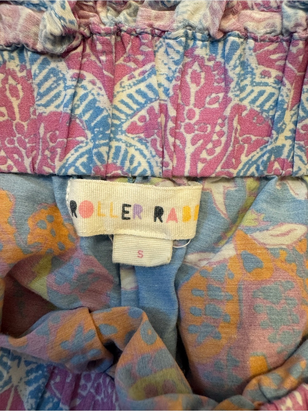 Roller Rabbit Pink & Blue Floral Ruffle pajama set - Picture 2 of 6
